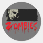 Zombies lyckliga Haloween Rund Klistermärke