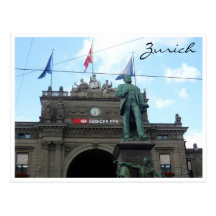 zUrich hauptbahnhofstaty Vykort
