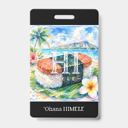 ʻOhana HIMELE Namn Badge Spam Musubi