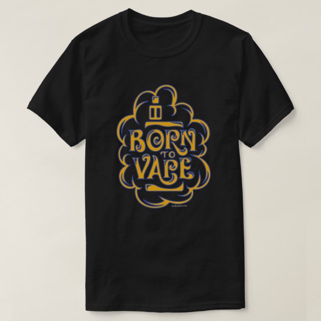 Ω VAPE Shirt | Born till Vape Guld Blue VapeGoat™ Tee (Design framsida)