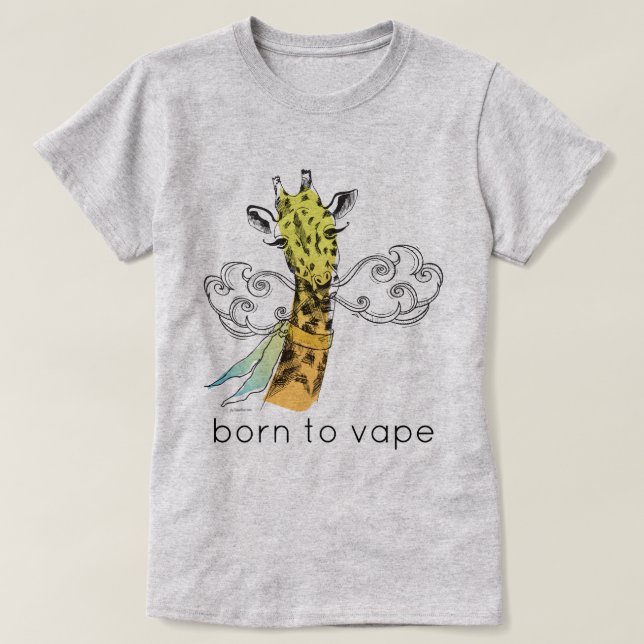 Ω VAPE Shirt | Född i Vape Giraffe | VapeGoat™ Tee Shirt (Design framsida)