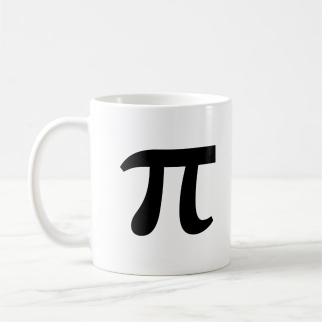 π Pi Black Writing Kaffemugg (Vänster)