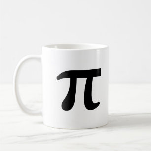 π Pi Svart Skrift Kaffemugg
