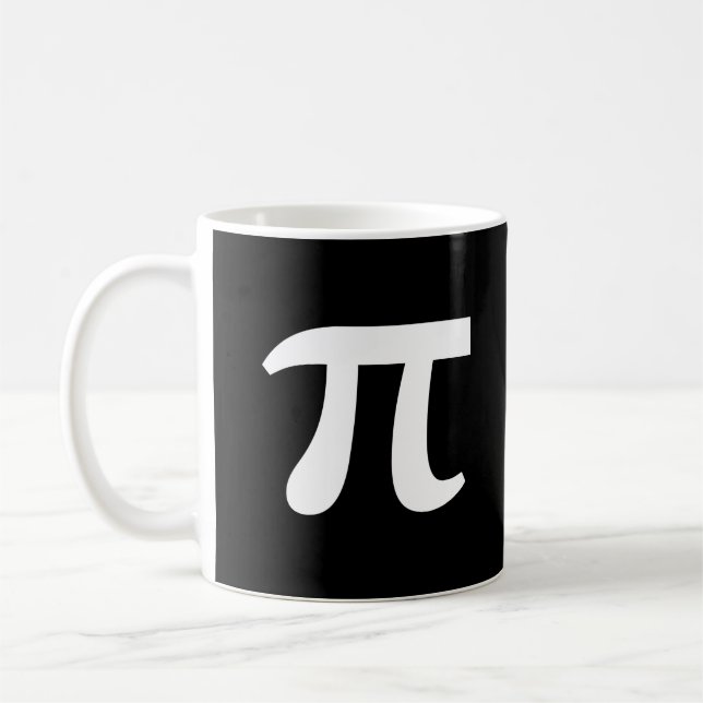 π Pi Vit Skrift Kaffe Mugg (Vänster)