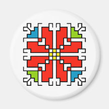 М0041 Magnet bulgarisk folkmotif shevitsa red