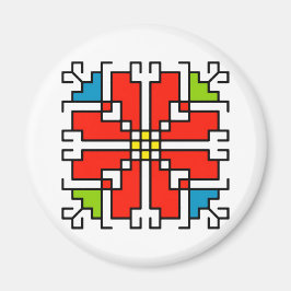 М0041 Magnet bulgarisk folkmotif shevitsa red