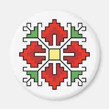 М0061 Magnet bulgarisk folkmotif shevitsa red