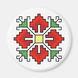 М0061 Magnet bulgarisk folkmotif shevitsa red