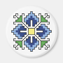 М0065 Magnet bulgarisk folkmotif shevitsa blue