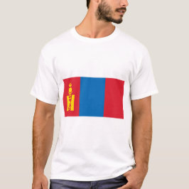 М о н г о л У budpris - Mongoliet-Flagga T Shirt