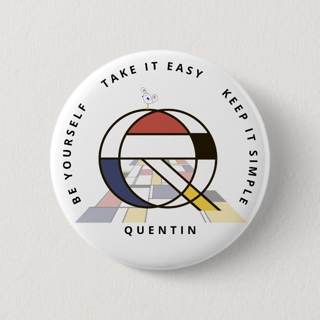 С aptitretande neoplasticism Art Monogram. BREV Q Knapp (Framsida)