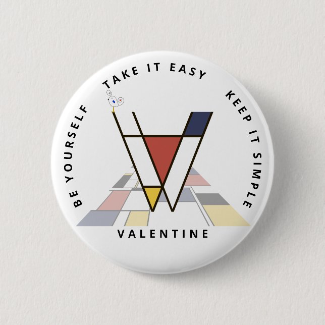 С aptitretande neoplasticism Art Monogram. BREV V Knapp (Framsida)