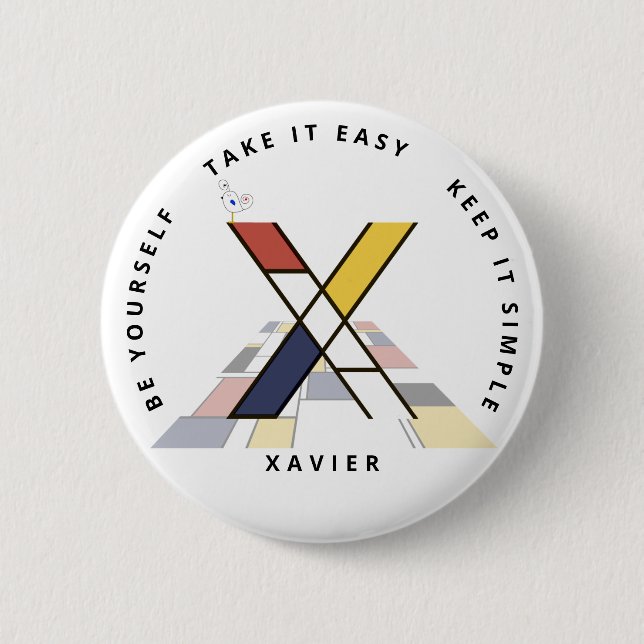 С aptitretande neoplasticism Art Monogram. BREV X Knapp (Framsida)