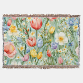 С Fält vid den olorösa Blommigten i Vår. Färgning Filt