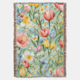 С Fält vid den olorösa Blommigten i Vår. Färgning Filt