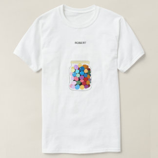 С färglösa kanyler i ett glas burk t shirt