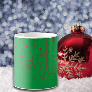 С Hristmas Boll star dekoration grönt Classic Mugg