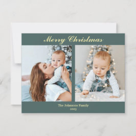 С Hristmas fotocard mint turkos & vanilla Julkort