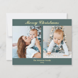 С Hristmas fotocard mint turkos & vanilla Julkort