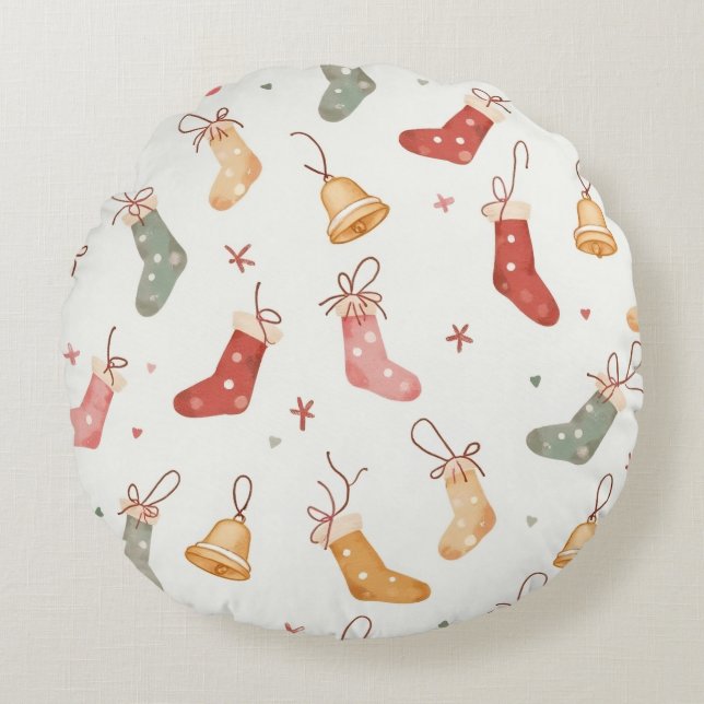 С Hristmas-kudde Rund Kudde (Framsidan)