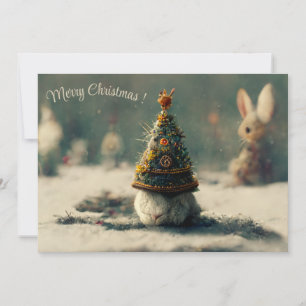 С Hristmas liggande fantasykanin 3d-inbjudan Inbjudningar