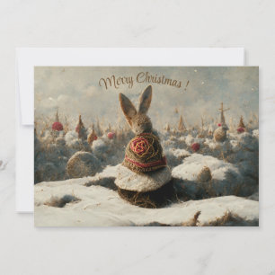 С Hristmas liggande fantasykanin 3d-inbjudan Inbjudningar