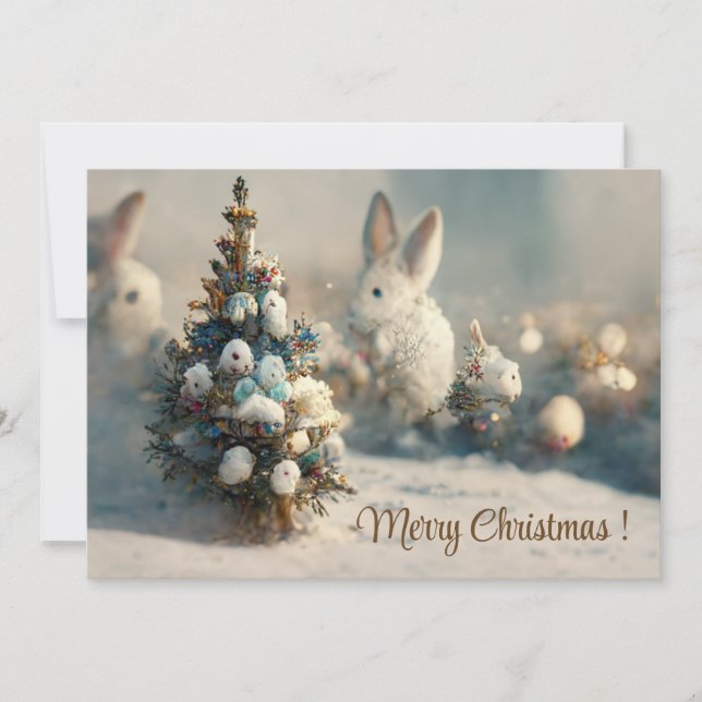 С Hristmas liggande fantasykanin 3d-inbjudan Inbjudningar (Framsida)