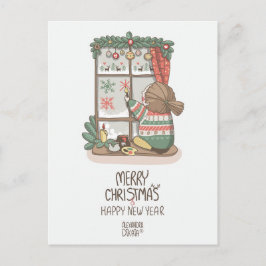 С hristmas mönster av Alexandra Dikaia Helg Vykort