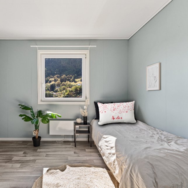 С hristmas red Boll stjärnklocka dekoration namn Lumbarkudde (Skapare uppladdad)