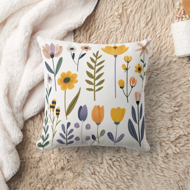 С insamling av blommor från vektorer kudde (Filt)