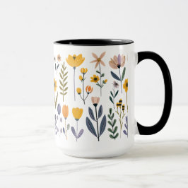 С insamling av blommor från vektorer mugg