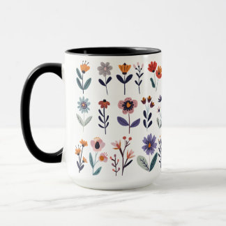 С insamling av blommor från vektorer mugg