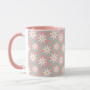 С Rosa Teal Flower Löv Mugg