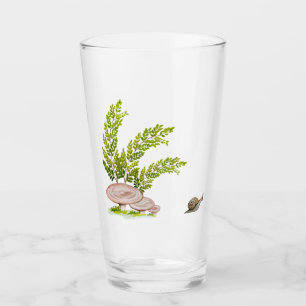 С skogssvamp och söt snigel-design glaskopp