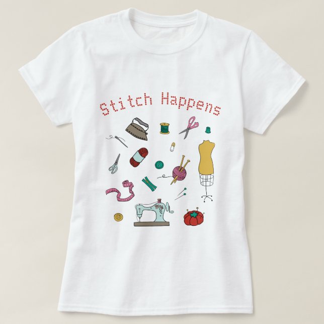 С ustom Sewing & Craiting Verktyg T-Shirt (Design framsida)