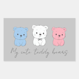 С ut björn unge, teckning för barn rektangulärt klistermärke