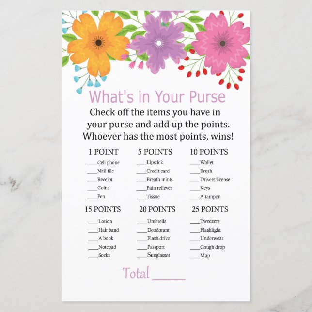 С ute blommor Vad är det i ditt handväska? (Framsida)