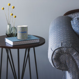 С ute Blueberry water color mönster namn grått Kaffemugg