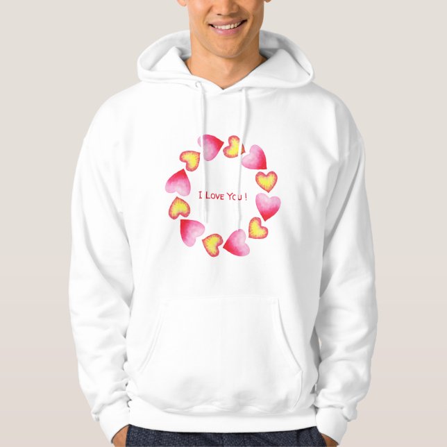 С ute Romantic I Kärlek You Valentine Day Hoodie (Framsida)