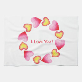 С ute Romantic I Kärlek You Valentine Day Kökshandduk