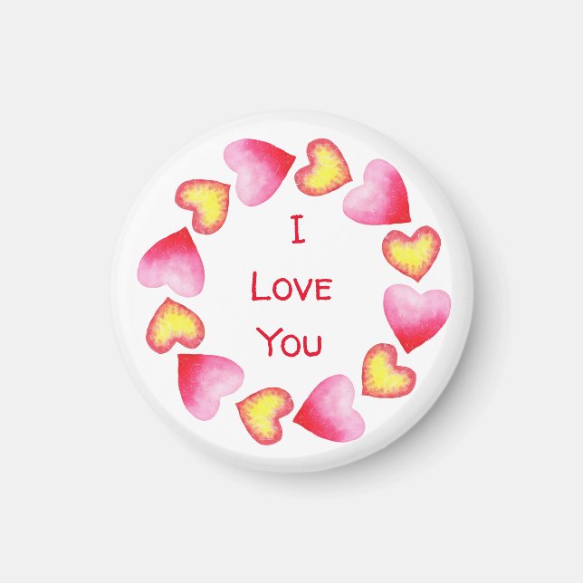 С ute Romantic I Kärlek You Valentine Day Magnet (Framsidan)