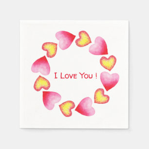 С ute Romantic I Kärlek You Valentine Day Pappersservett