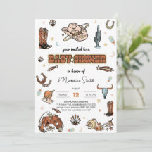 С Western inbjudan till Rodeo Baby Shower