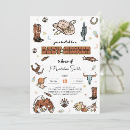 С Western inbjudan till Rodeo Baby Shower