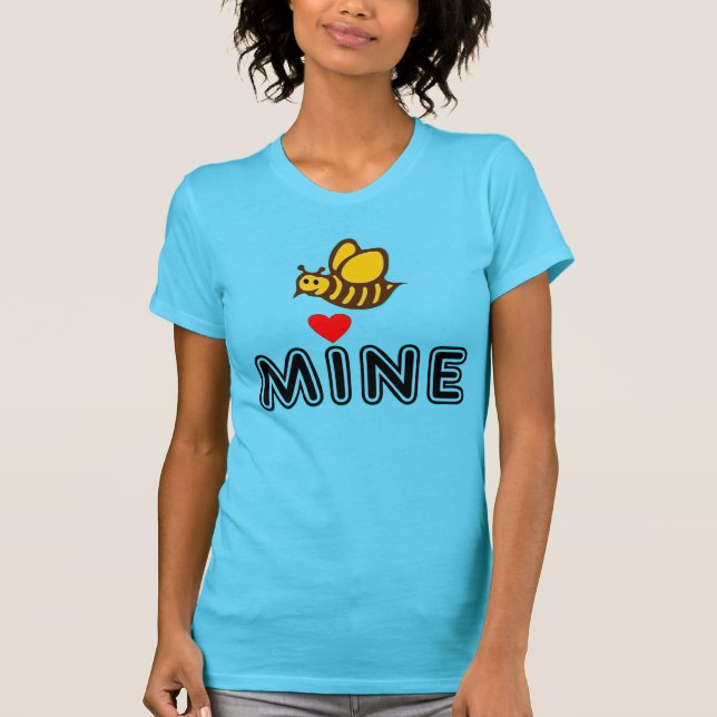 ° ・Ӝ̵̨̄Ʒ ♥ Bee Mine Fabulous Crew T ♥ Ƹ̵̡oristurer T Shirt (Framsida)