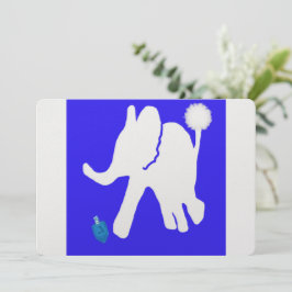 ח נ ו ה Hanukkah dreidel med vit elefant Julkort