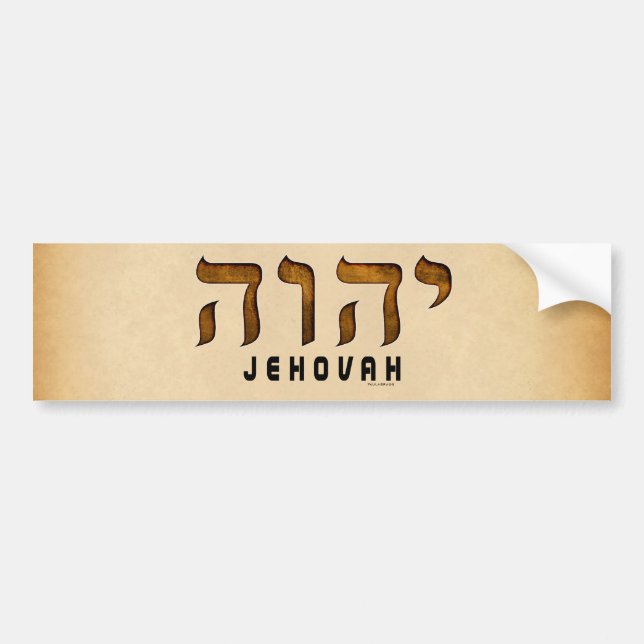 י ה ו ה Jehovah Bildekal (Framsidan)