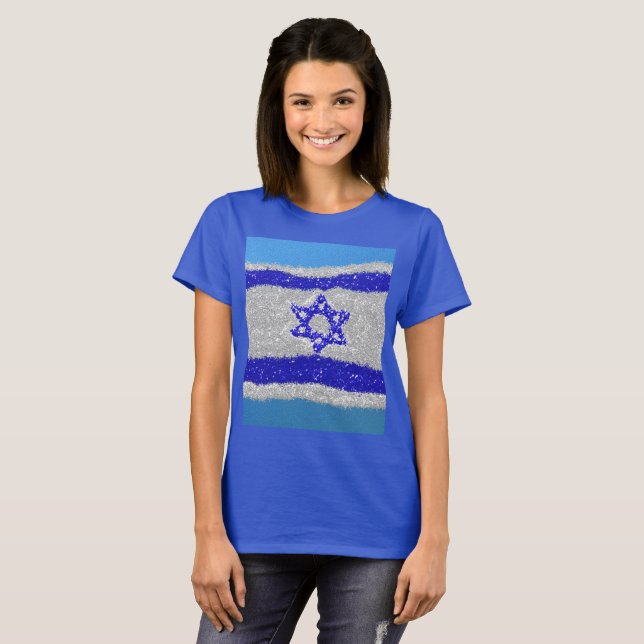 י ש ר א ל Israels patriotiska firande t shirt (Hel framsida)