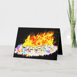 ל״ג בעומר Lag B'Omer gnistrande bål Helgkort