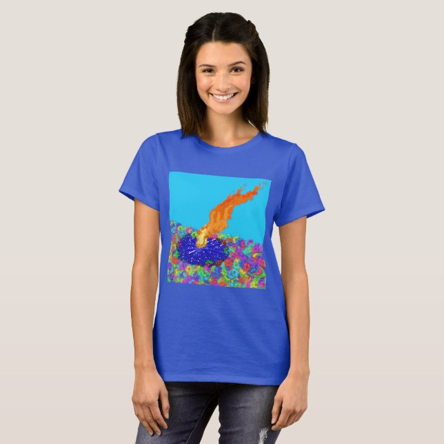 ל ״ ג ב ע מ grafiskt modernt Lag B'Omer-eldeld T Shirt (Hel framsida)